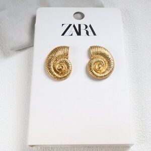 Zara Elegant Gold Spiral Earrings Fashion Statement Jewelry Trendy Accessories
